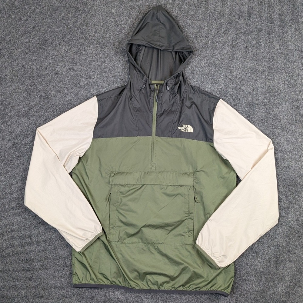 The North Face WindWall Anorak Pullover Jacket Mens Large Green Grey NF0A3FZL